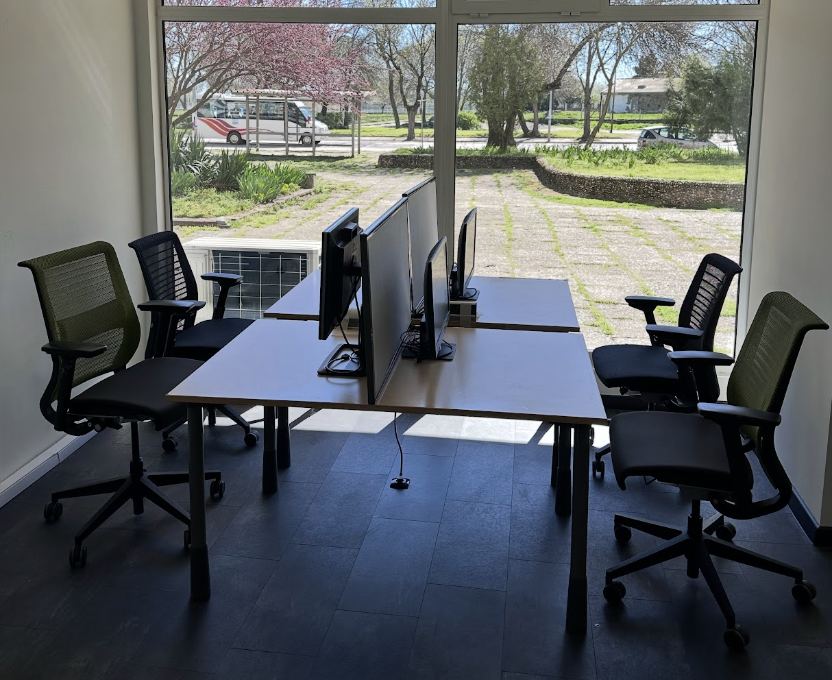 Desk with park view